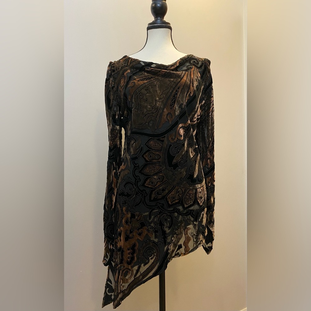 Retro Velvet & Mesh Asymmetrical Top Size M/L #RomanticGoth #VampRomantic #Boho